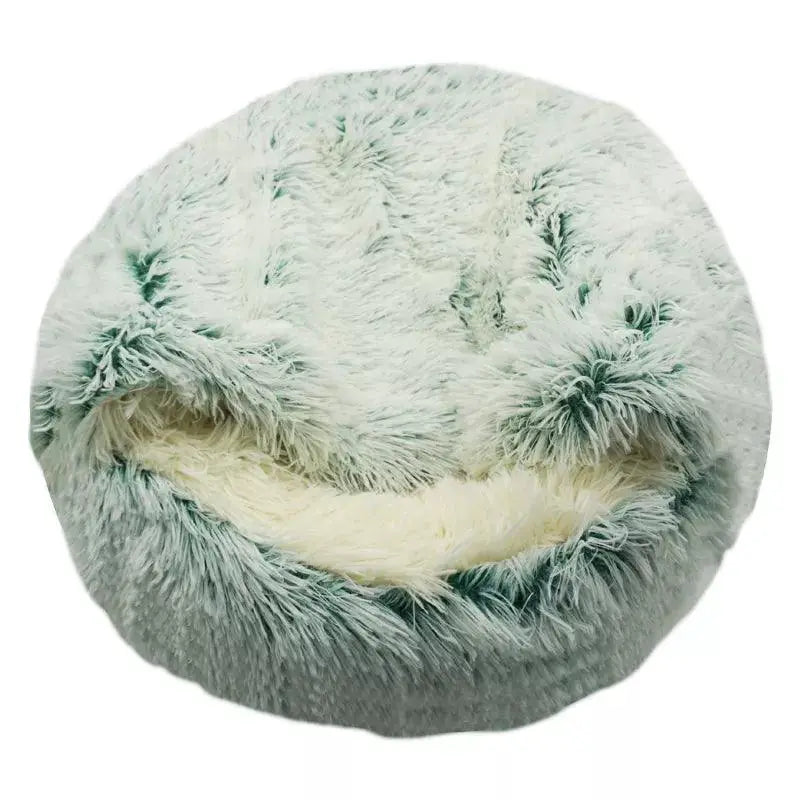 Winter Cozy 2-In-1 Plush Nest Cat And Dog Bed For Small Pets