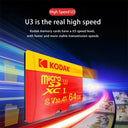 KODAK Micro SD Card Class10 U3 Memory Card 64GB 128GB 256GB