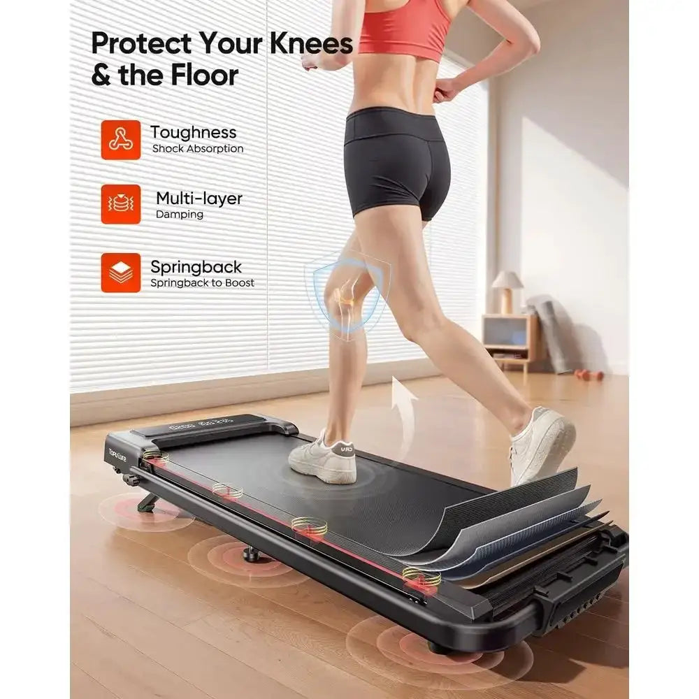 Multi-Functional Walking Pad Treadmill: Incline, Handle, Dual Display, Bluetooth Connectivity for Compact Spaces