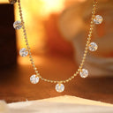 Moissanite Station Pendant Necklace