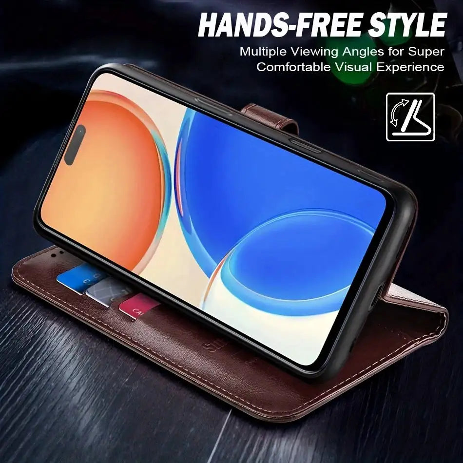Leather Wallet Phone Case For iPhone 18 Pro Max 17 17e Air 16 16Pro 16e 15 12 14 13 11 SE XS XR X 8 7 Plus Flip Card Slot Cover