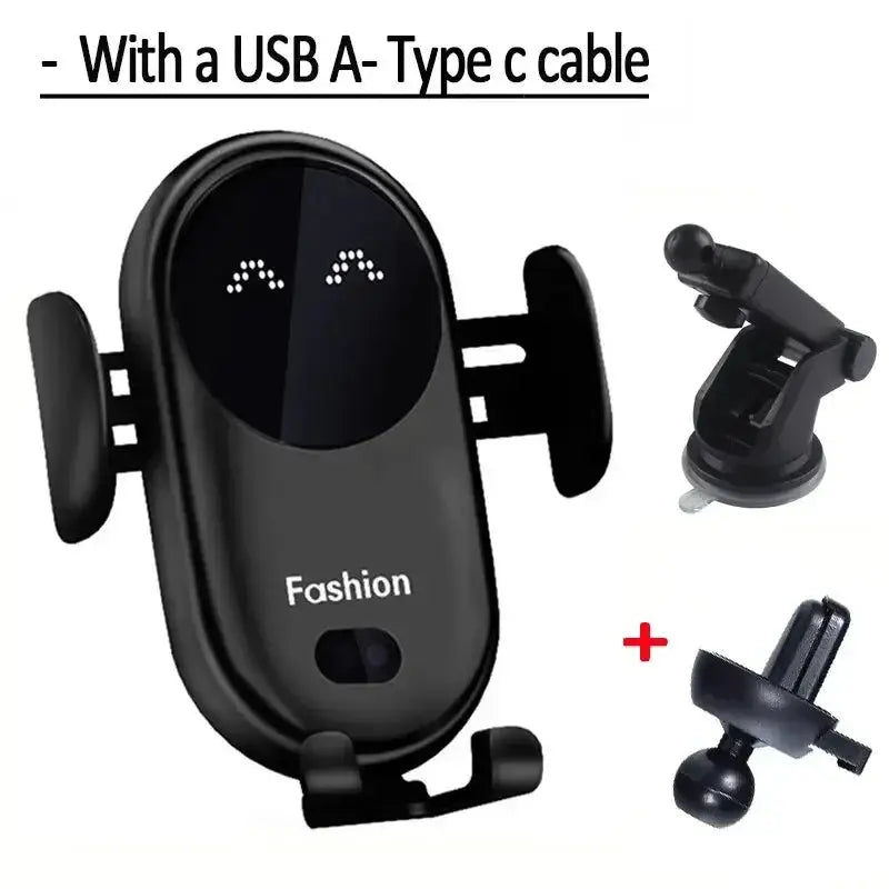 Car Wireless Charger Auto Mount Phone Holder 15W Fast Charge