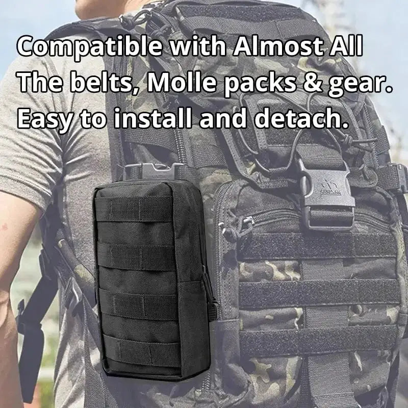 Outdoor Tactical Molle Waist Bag 1000D Oxford Black