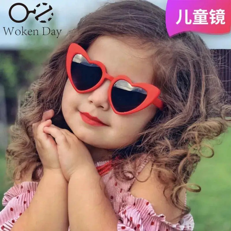 Kids Cartoon Heart Sunflower UV400 Round Sunglasses