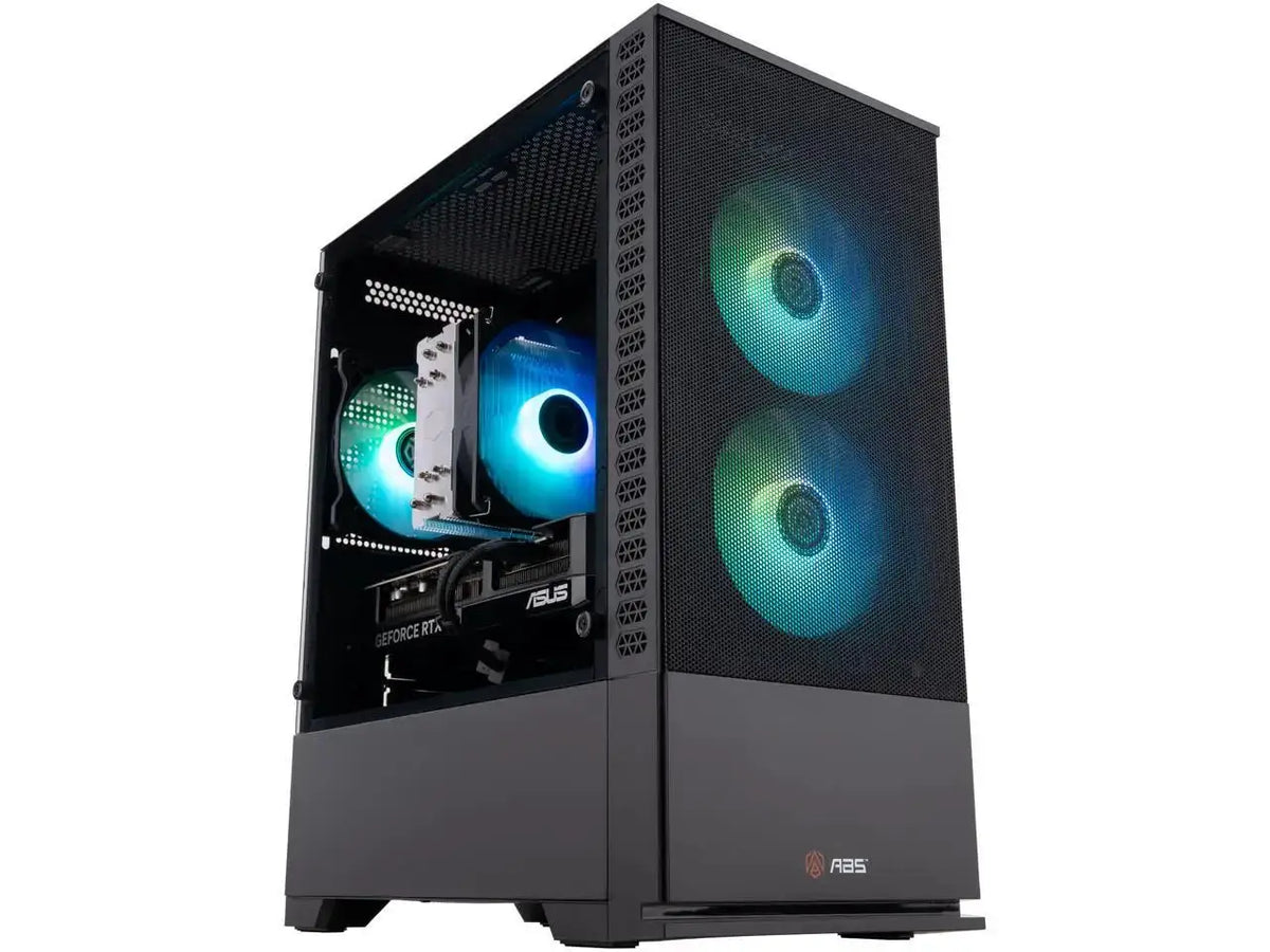 ABS Cyclone Aqua Prebuilt Gaming PC Powered by Asus - Windows 11 - Intel Core i7-14700F - GeForce RTX 5070 12GB - DLSS 4 - 32GB DDR4 - 1TB NVMe SSD