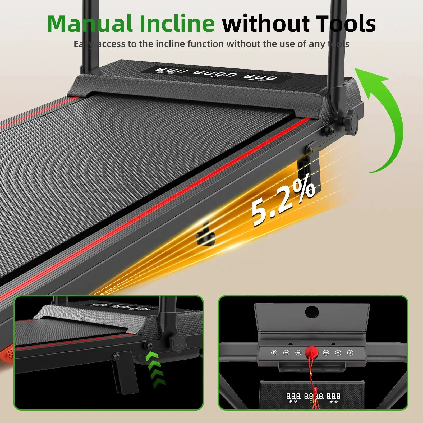 Manufacturer LED Screen Manual Incline Foldable Treadmills 10KM Space Saving Home Use Walking Pad