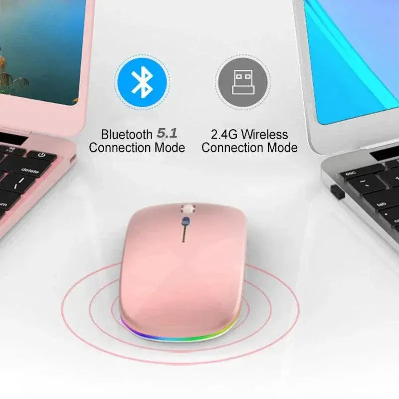 Stylish Rechargeable RGB Bluetooth Mouse for Laptop and PC