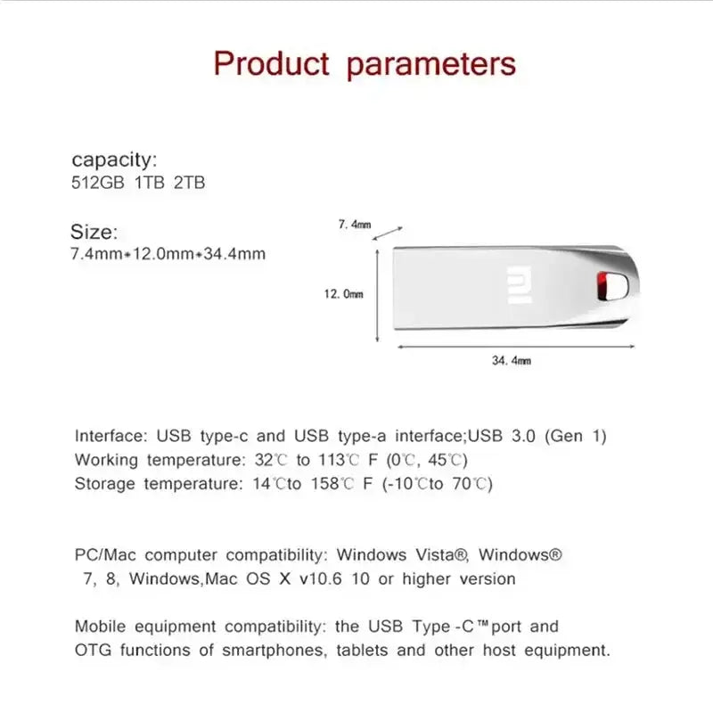 2TB Metal USB 3.0 Flash Drive High Speed Pendrive Portable - product image 6