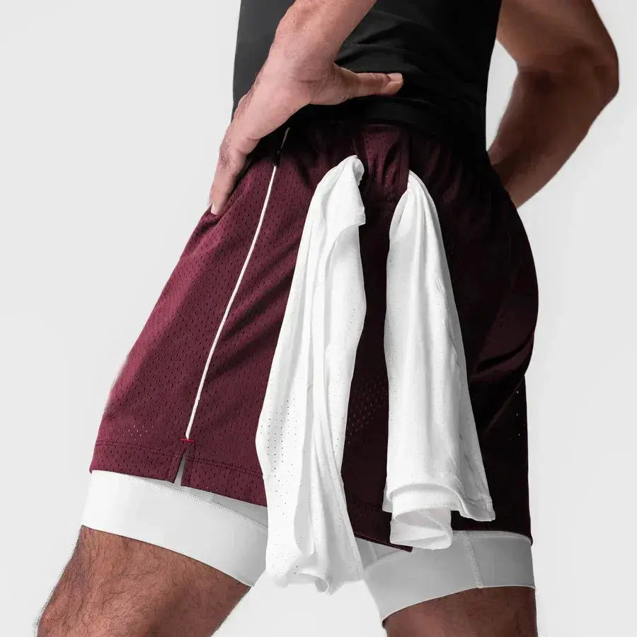 Men's 2-In-1 Camo Quick-Dry Running Shorts For Gym Training