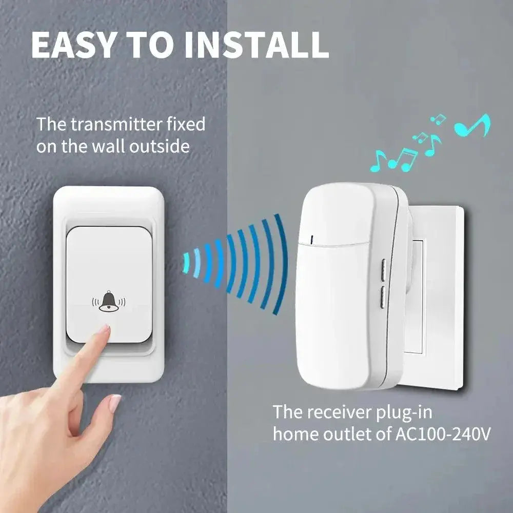 Outdoor Wireless Doorbell Kit Stylish Chime For Home Garden
