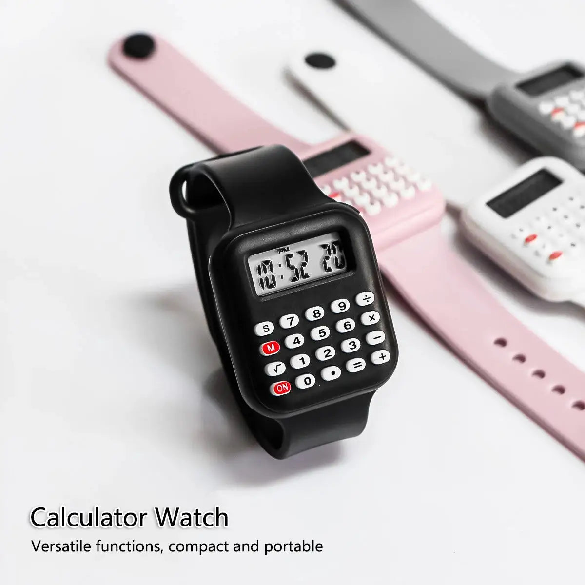 2026 New Rubber Strap Children Watch with Calculator Watches for Girls Student Show Time and Date Digital Clock Kids