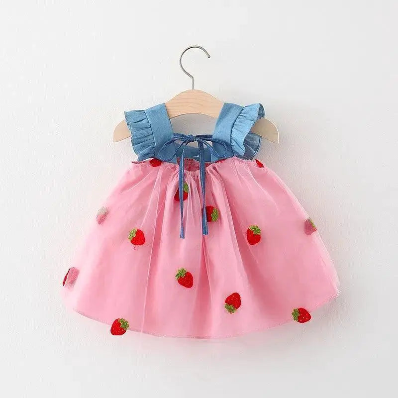 Strawberry Bliss Princess Dress for Cute Baby Girls