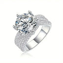 Sterling Silver Silver Gold Plated Moissanite Ring