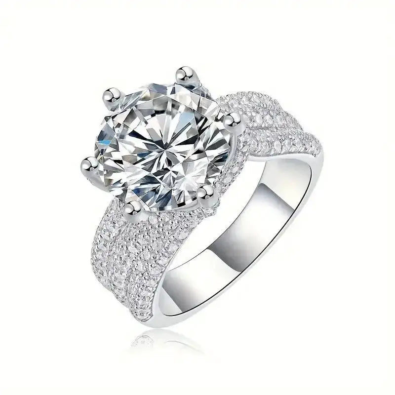 Sterling Silver Silver Gold Plated Moissanite Ring — product image 5