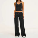 Fitness Set Women Stripes Polka Dot Capri