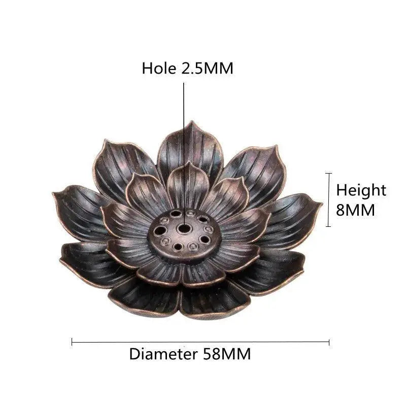 Alloy Lotus Incense Burner For Zen Home Decor Yoga