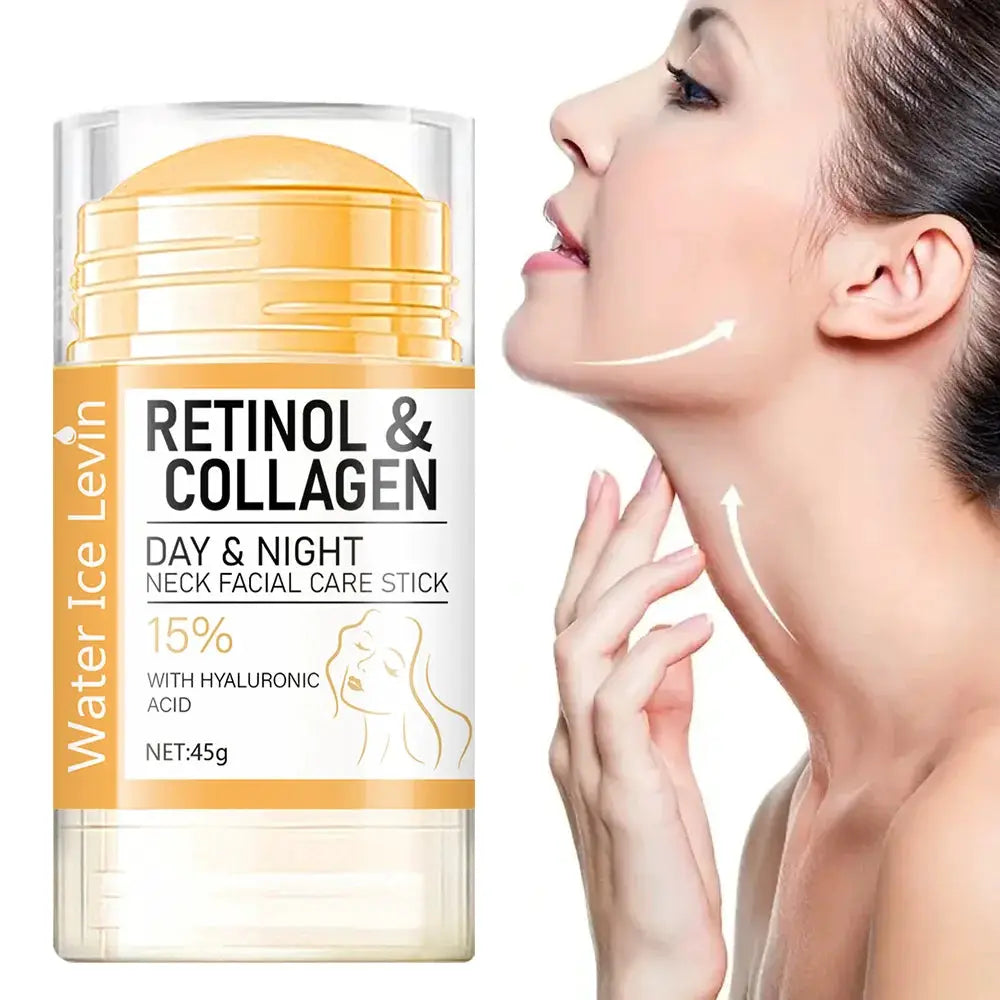 Retinol & Collagen Neck Facial Care Stick with Hyaluronic Acid, Deeply Moisturizes and Firms Skin Day & Night