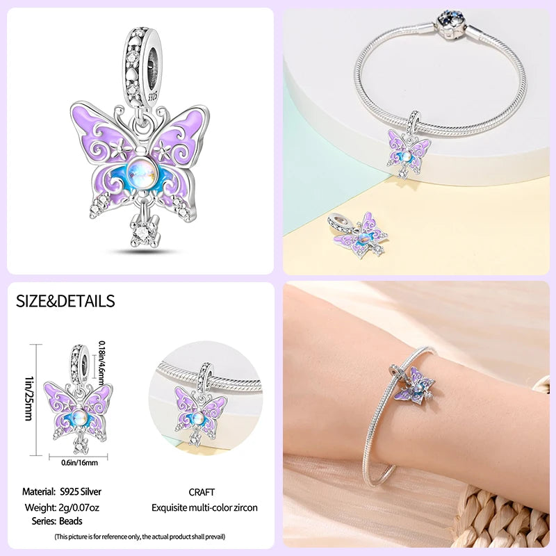 Sterling Silver Spring Colorful Butterfly