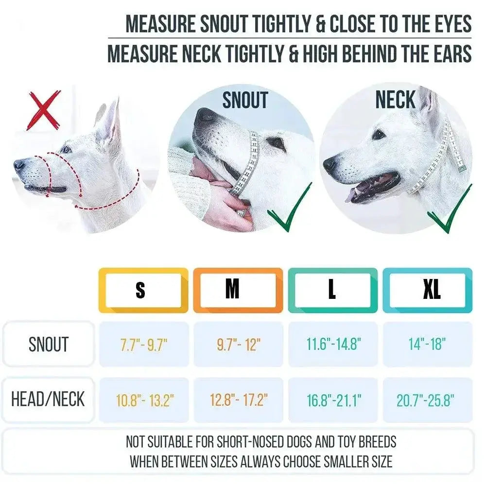Reflective Dog Muzzle Set For Bark Control And Safety