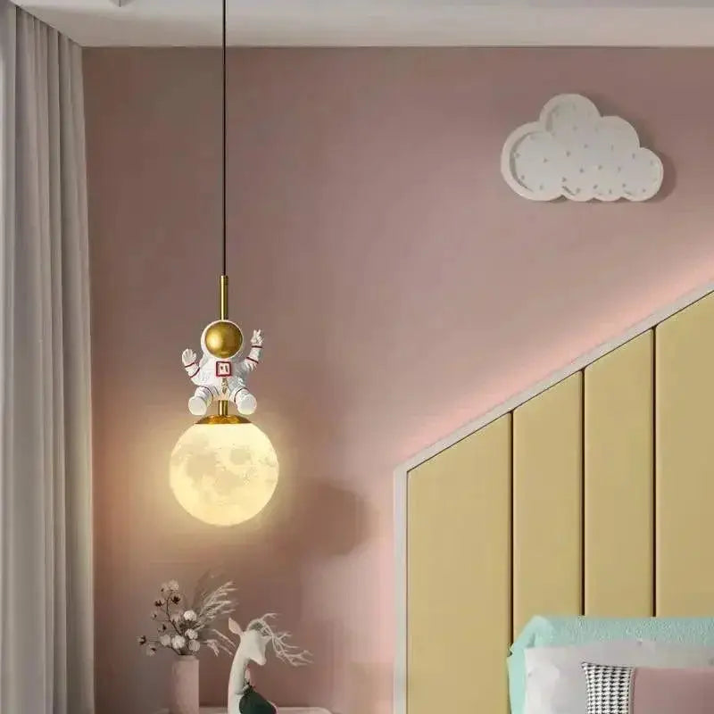 Kids Astronaut Ceiling Pendant Light for Bedroom Decor