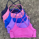 Breathable Spaghetti Strap Sports Bra Cross Back