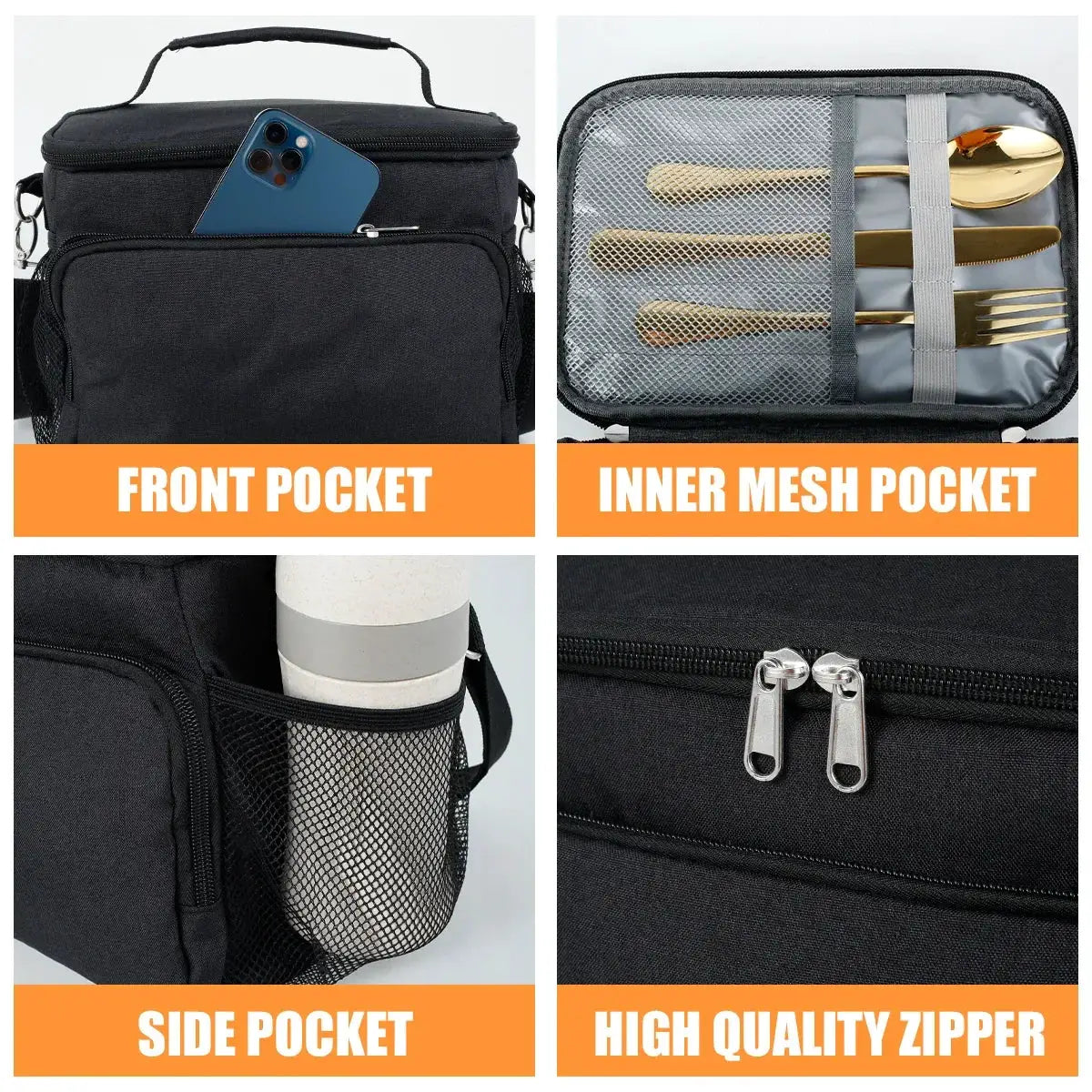Insulated Lunch Bag For Women Men Large Cooler Bag Reusable