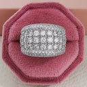 Elegant Platinum Zircon Cocktail Ring
