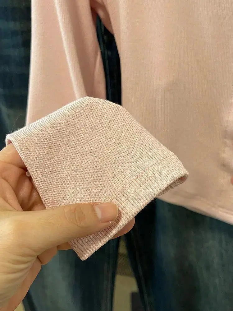 Pink Cropped T Shirt Retro Patchwork Design Korean Fashion
