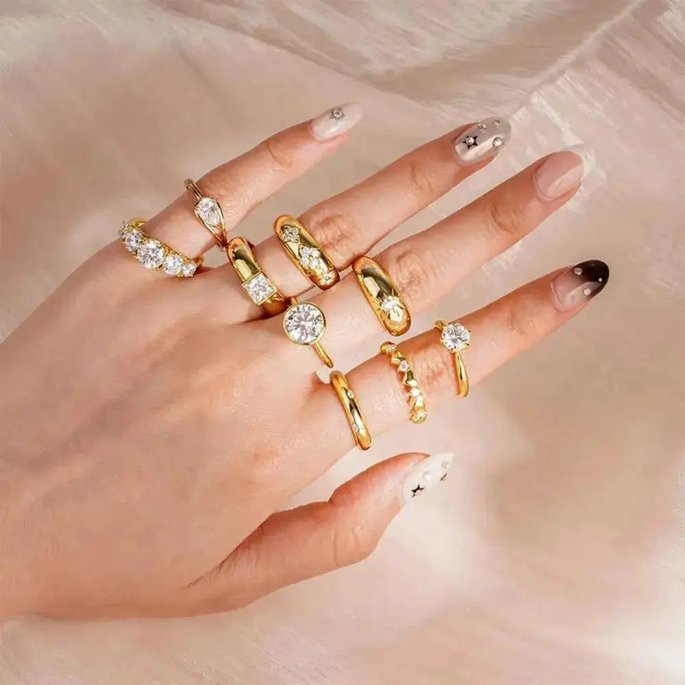 Chic Gold Plated Moissanite Wedding Ring — product image 1
