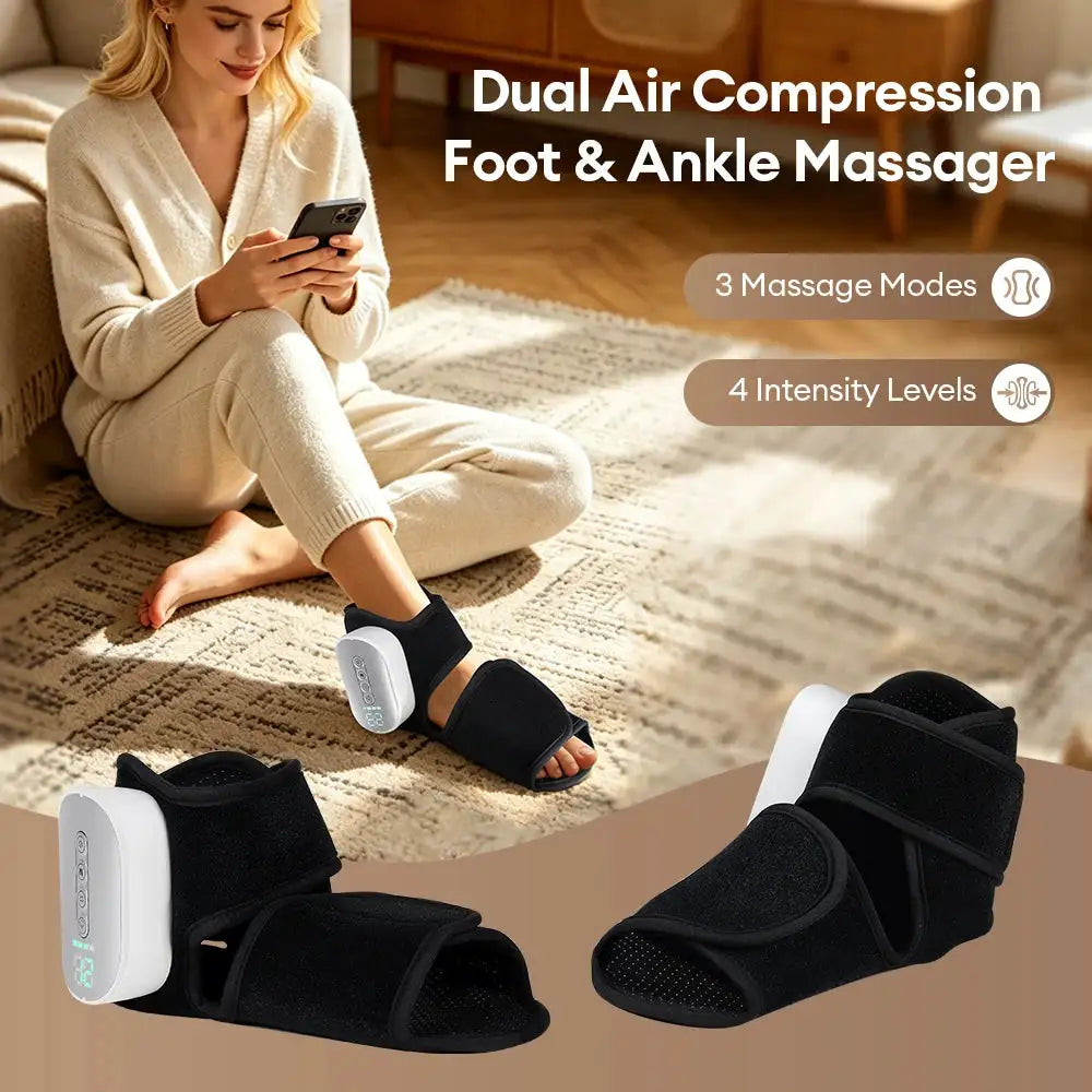 Electric Foot Ankle Air Compression Foot Massager Wireless Airbag Vibration Massager Portable Foot Care Support Belt