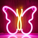 Enchanting Neon Butterfly Heart LED Wall Light Decor for Kids