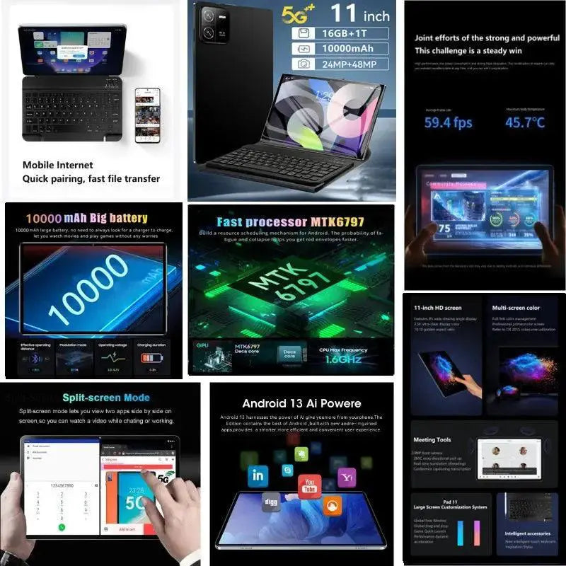 Pad 6 Pro 11 Inch 5G Android Tablet 10 Core 16GB RAM
