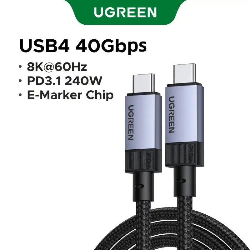 UGREEN USB4 USB C to USB C Cable 40Gbps 8K 240W PD3.1 Fast Charging Type C Data Video Cable for MacBook iPhone iPad Monitor Dock