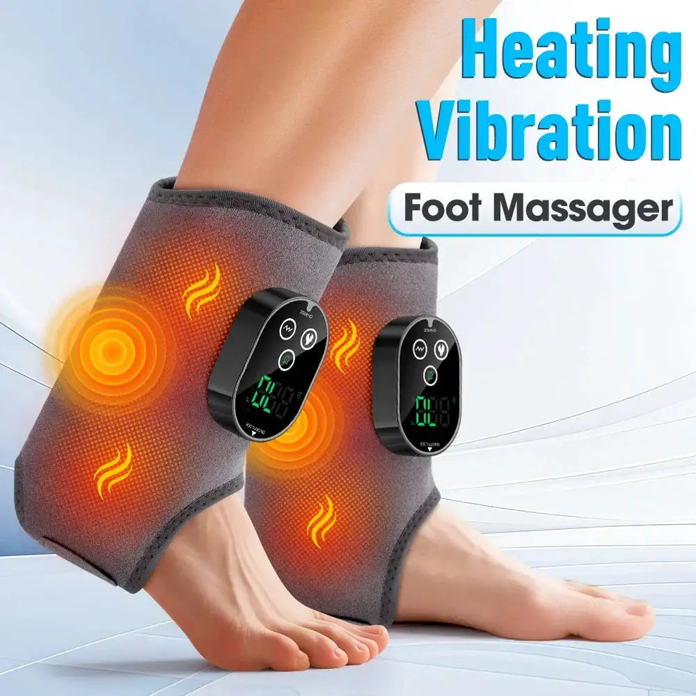 Heated Foot and Ankle Massager 6 Heat Levels 3 Vibration Modes Warm Sole Wrap 3000mAh Cordless Rechargeable