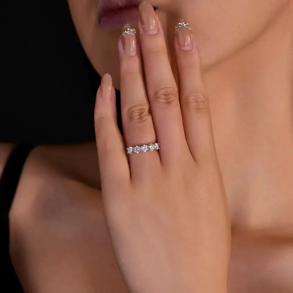 Round Moissanite Ring Carat — product view 4