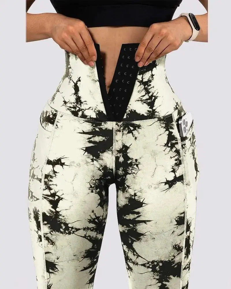 Tie Dye Leggings With Pockets For Women Activewear Pants