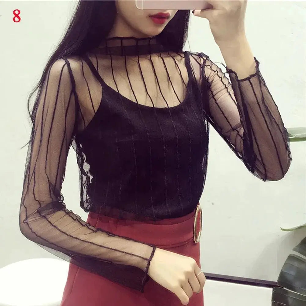 Versatile Lace Turtleneck Top for Women — product view 12