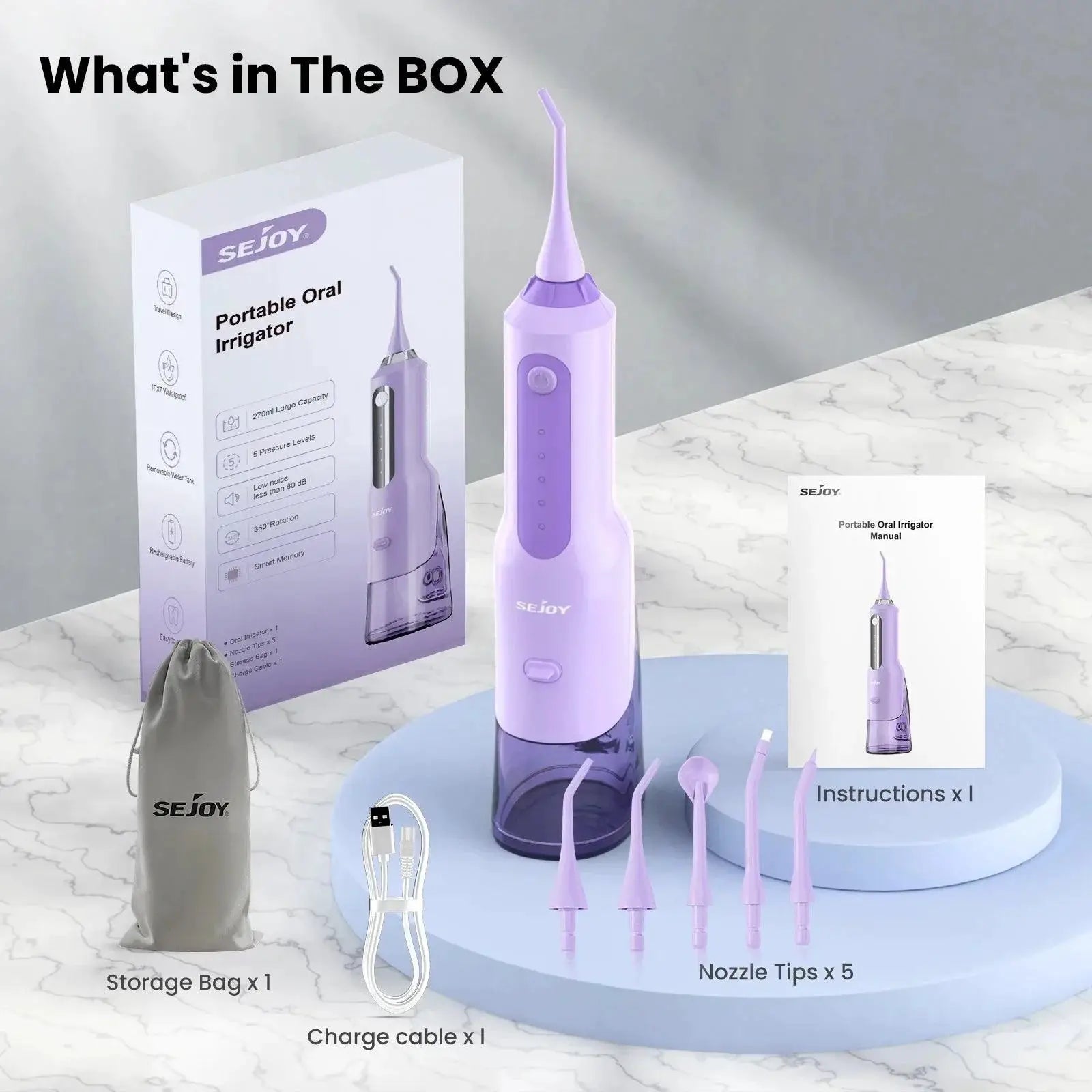 Sejoy Water Flosser Teeth Cleaner Cordless Irrigator