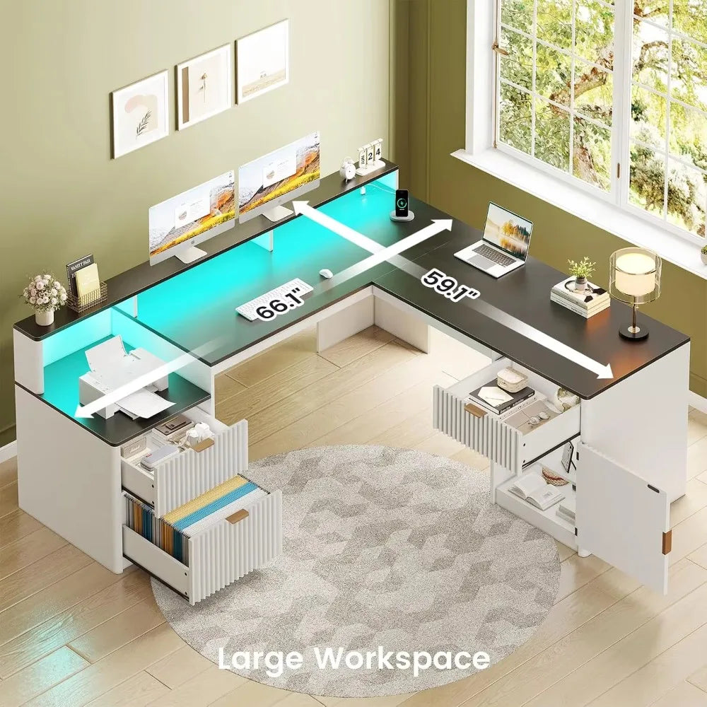 Wooden Office Desk With Drawers