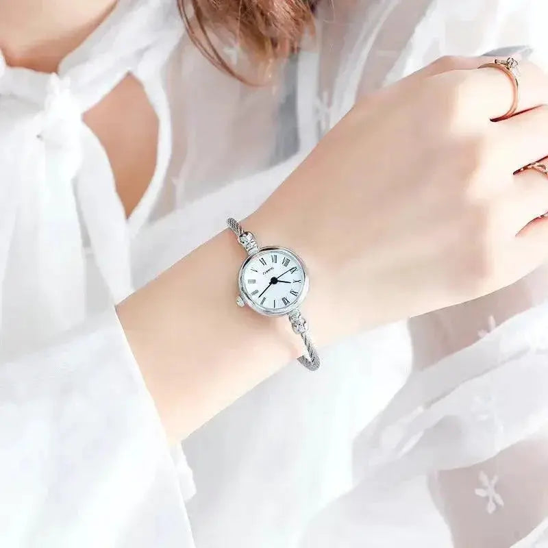 Gold Bangle Bracelet Watch For Women Retro Timepiece