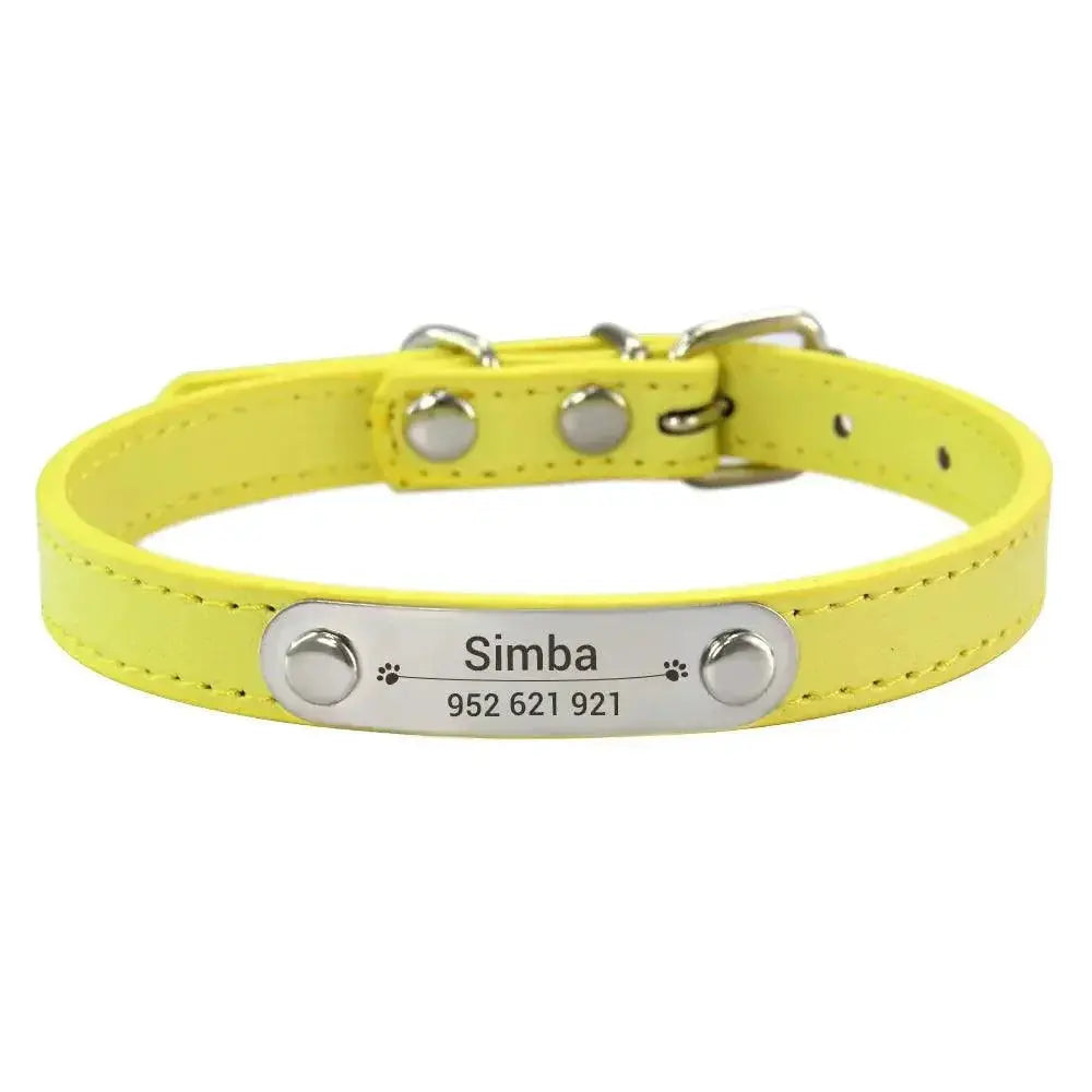 Engraved ID Pink Dog Collar for Pets — Light Blue