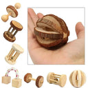 Cute Rabbit Roller Toys Natural Wooden Pine Chew Toys