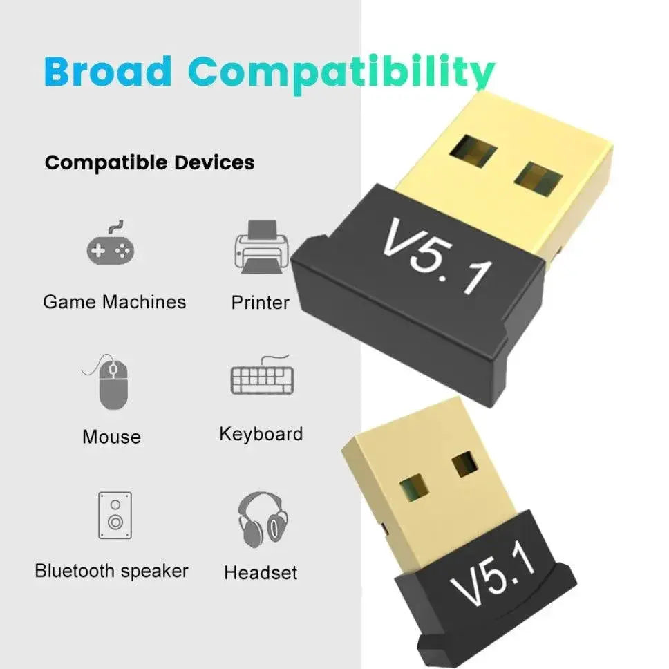Grwibeou USB Bluetooth 5.1 Dongle Wireless Adapter For PC