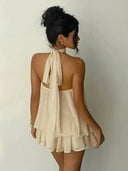 Womens Backless Halter Dress for Parties