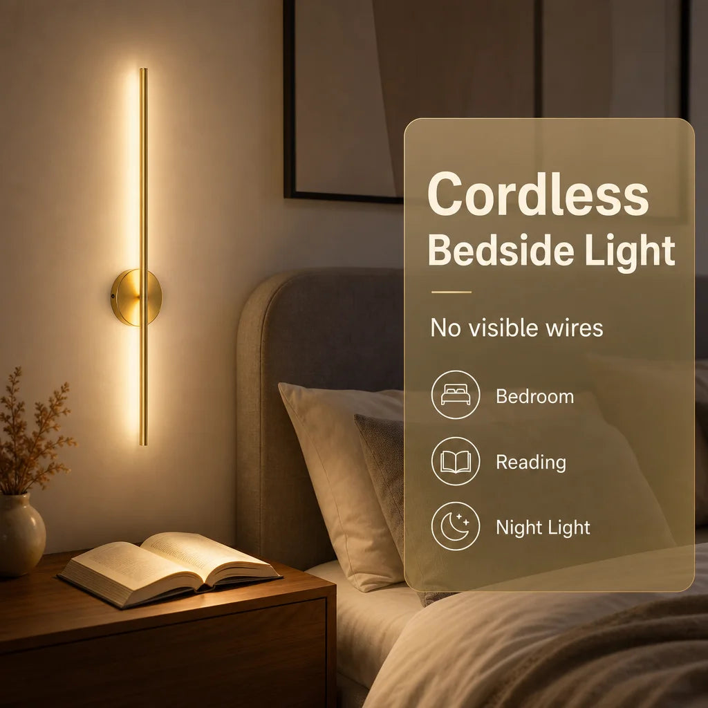 Rechargeable Gold LED Wall Light — product view 3