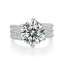 Sterling Silver Silver Gold Plated Moissanite Ring