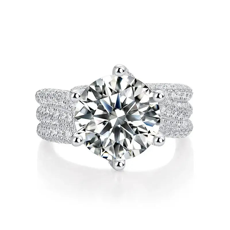 Sterling Silver Silver Gold Plated Moissanite Ring — product image 4