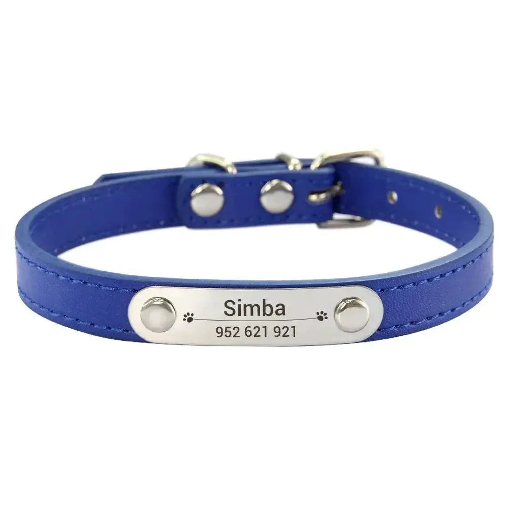 Engraved ID Pink Dog Collar for Pets — Red