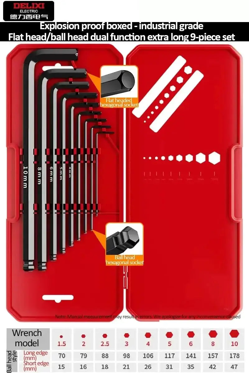 Delixi Electric Allen Key Set For Vehicle Maintenance Tools