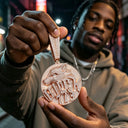 Round Wolf Medallion Pendant K